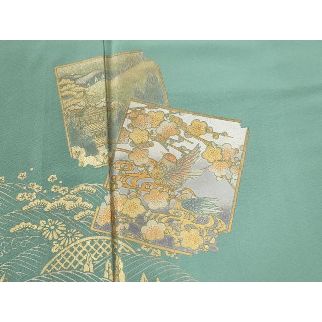 ＊よっこらしょ＊色留袖 金彩友禅作家「和田光正」未使用・袋帯 名物裂蜀江文 平和屋着物○金彩友禅 卓越技能者・名工・和田光正 色留袖 破れ色紙