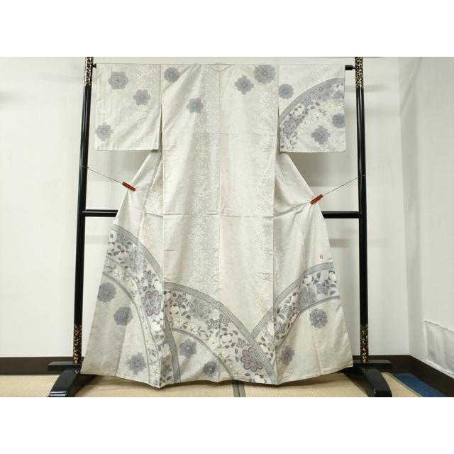 平和屋着物●本場大島紬　カタス9マルキ　花間道　地空き　正絹　逸品　AABF0388fy 平和屋着物○本場大島紬 カタス9マルキ 枝花文 正絹 逸品 AABF0248fy