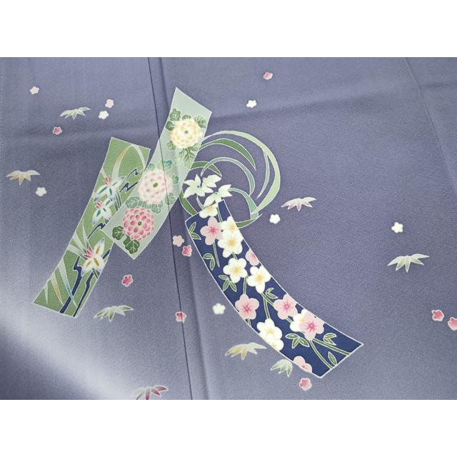 平和屋着物●本加賀友禅作家　松島由美　訪問着　短冊笹花文　暈し染め　京都きもの友禅扱い　正絹　逸品　CABC6792yc 平和屋着物○本加賀友禅作家 松島由美 訪問着 短冊笹花文 暈し染め