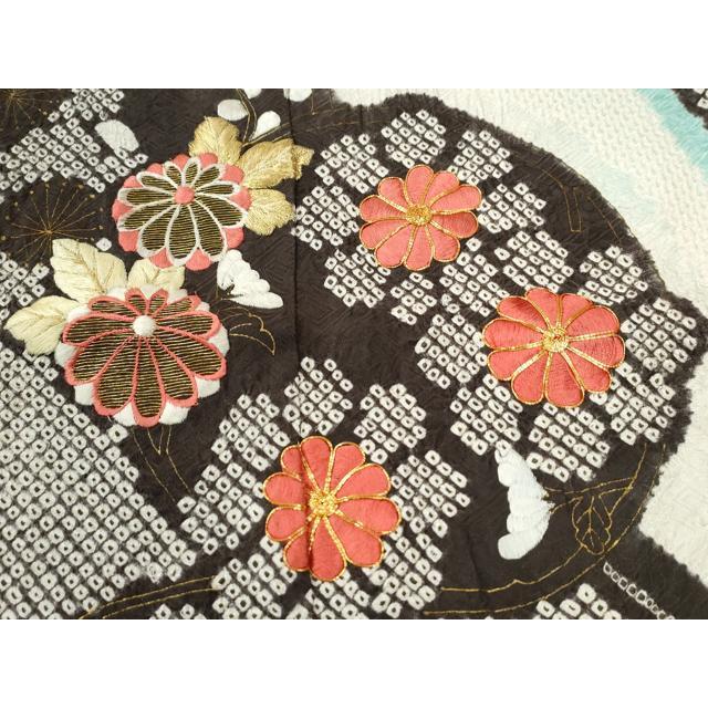 平和屋着物○豪華振袖 総絞り 駒刺繍 草花絵巻文 暈し染め 金彩 正絹