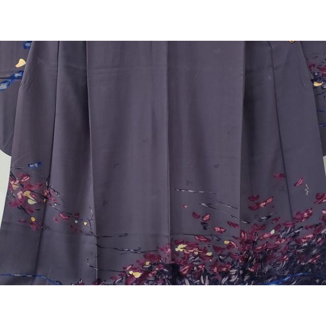 平和屋着物○森英恵・HANAE MORI 振袖 枝花文 金彩 正絹 逸品