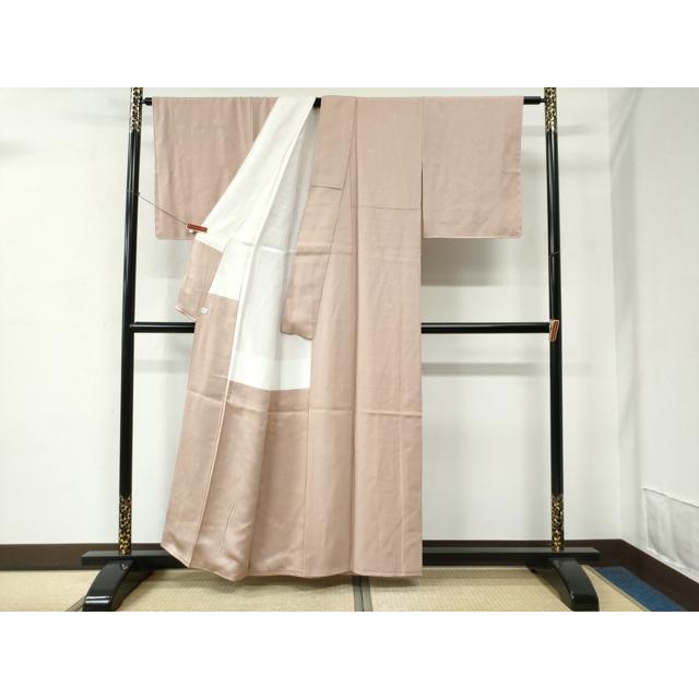 平和屋着物●上質な色無地　草木染　椿地紋　水柿色　鈴乃屋扱い　正絹　逸品　未使用　CABC7032yc 平和屋着物○上質な色無地 草木染 椿地紋 水柿色 鈴乃屋扱い 正絹 逸品