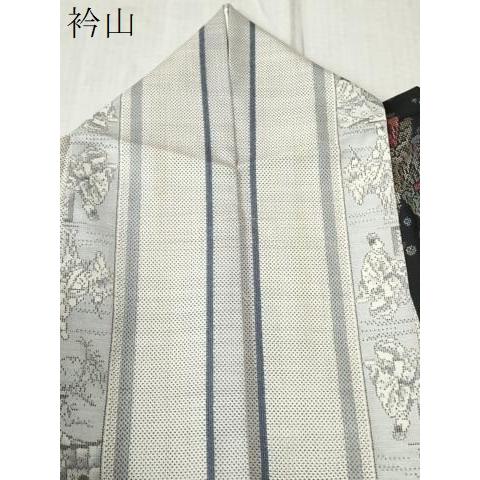 平和屋着物●本場大島紬　白大島　9マルキ　人物間道　正絹　逸品　CABC7042yc 平和屋着物○本場大島紬 白大島 9マルキ 人物間道 正絹 逸品