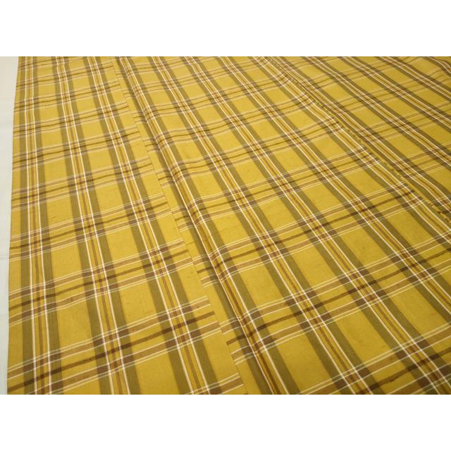 平和屋着物○黄八丈 紬 格子柄 正絹 逸品 CABC8126gh : 平和屋ヤフー