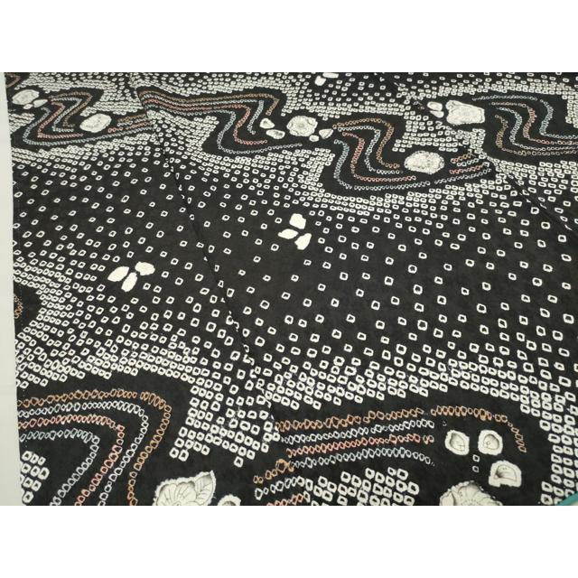 平和屋着物●上質な小紋　辻が花　絞り　黒地　正絹　逸品　CABC8377gh 平和屋着物▽訪問着 単衣 絞り 辻が花 正絹 逸品 DAAU6374sfの通販はau