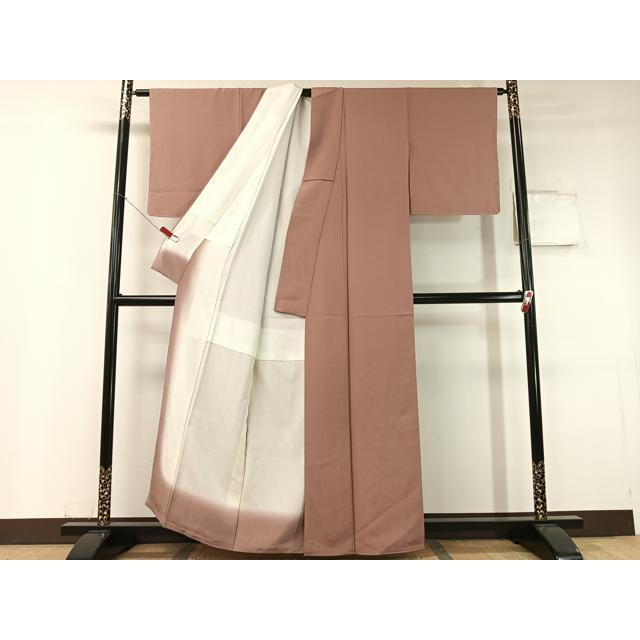 平和屋着物○銀座きしや 誉詩多工芸 誉志 色無地 梅染色 正絹 逸品 未 