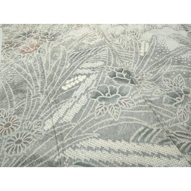 平和屋着物●訪問着　総絞り　草花文　暈し染め　正絹　逸品　CABD0088ut