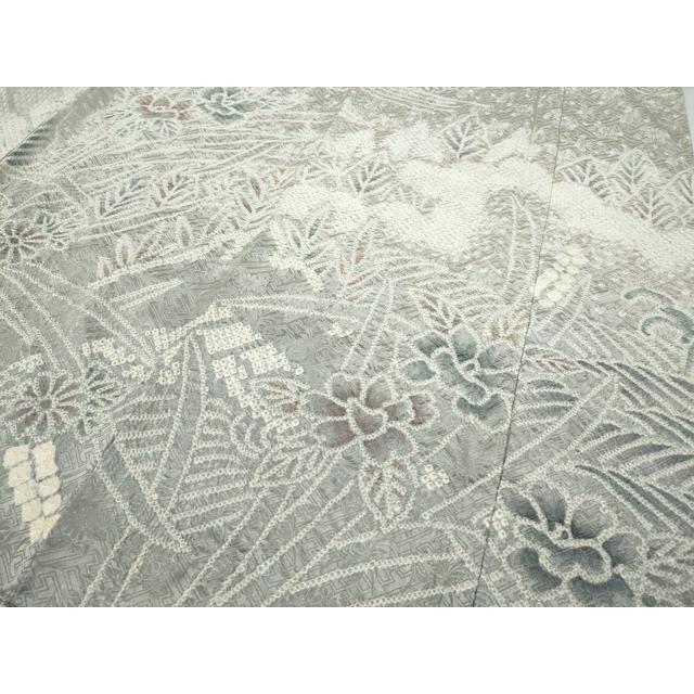 平和屋着物●訪問着　総絞り　草花文　暈し染め　正絹　逸品　CABD0088ut