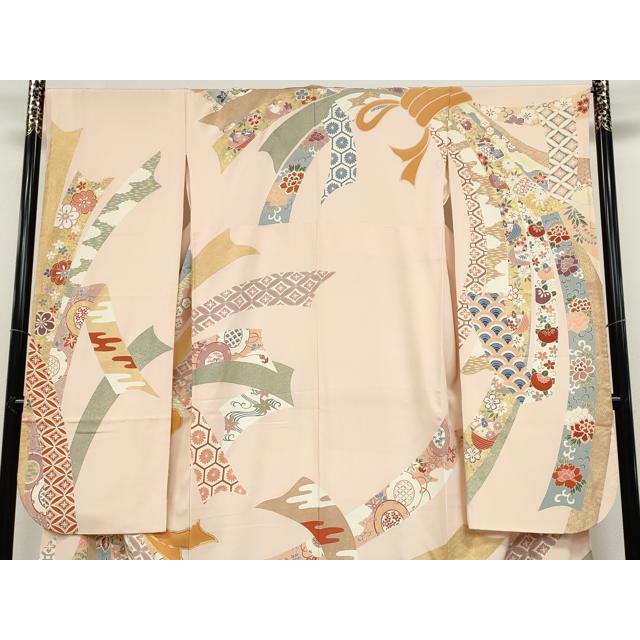 平和屋本店●極上　創業460年・千總　振袖　刺繍　立波花文　韓紅色地　金糸　松坂屋染織名作展　逸品　DZAA4062kh6 平和屋本店○極上 創業460年・千總 振袖 刺繍 立波花文 韓紅色地 金糸