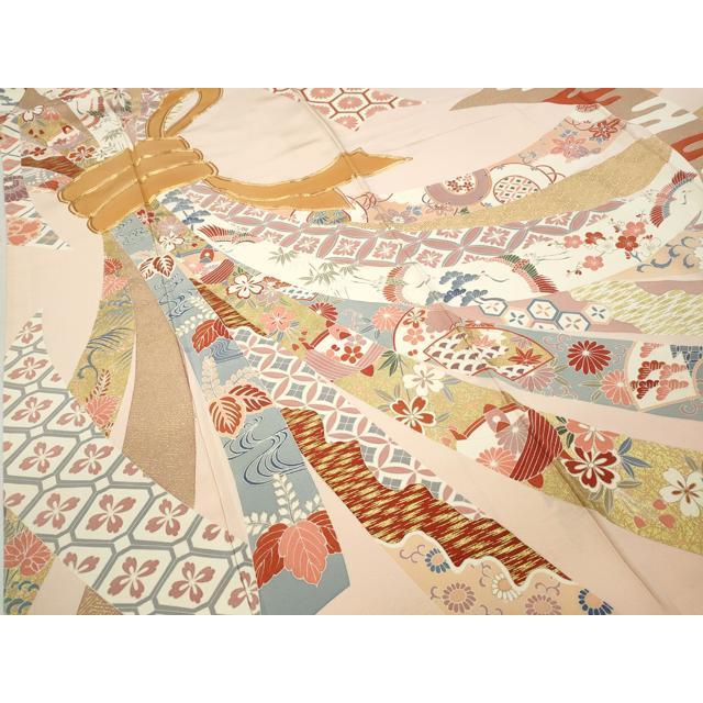 平和屋着物＃羽織　駒刺繍　流水飾花文　黒地　銀糸　正絹　逸品　CABD7938in daak8562_02.jpg