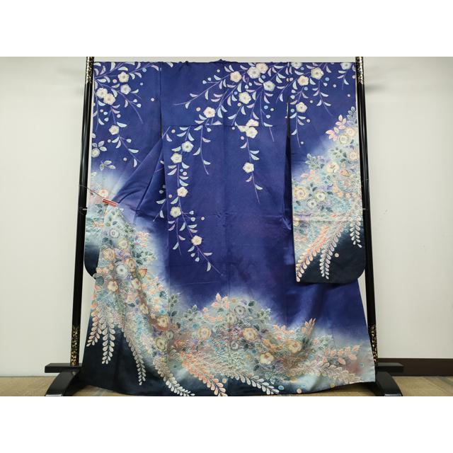 平和屋着物○豪華振袖 作家物 辻が花 絞り 暈し染め 銀通し地 正絹 