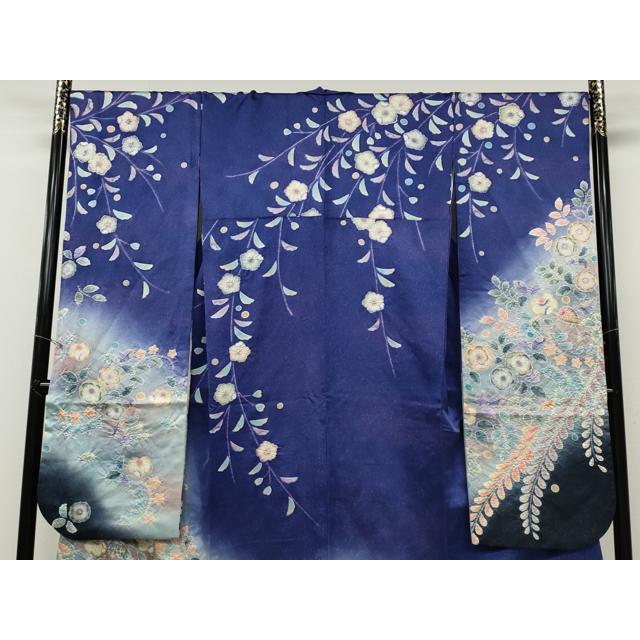 平和屋着物○豪華振袖 作家物 辻が花 絞り 暈し染め 銀通し地 正絹 