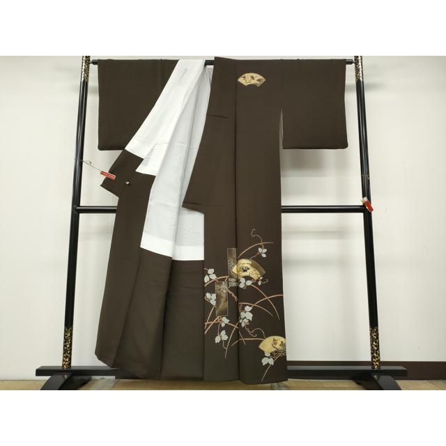 正絹訪問着 刺繍 絞り 御所車枝花文 ⑨( 留袖、紬、袋帯なども出品