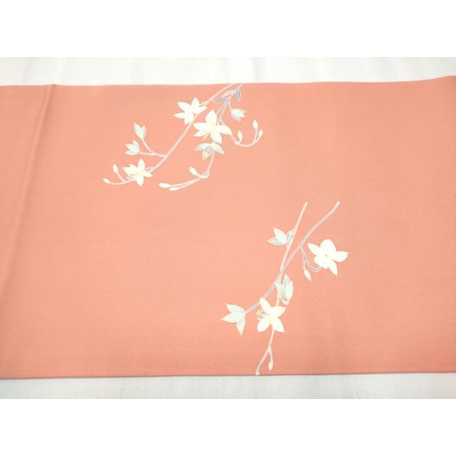 平和屋着物●塩瀬　九寸開き名古屋帯　友禅　作家物　花鳥文　正絹　逸品　未使用　CABD0417hy