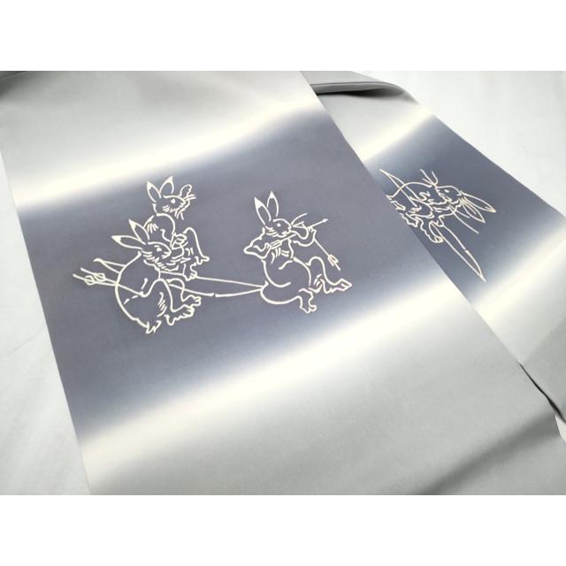 平和屋着物●塩瀬　九寸名古屋帯　鳥獣戯画　正絹　逸品　CABD0567hy 平和屋着物○塩瀬 九寸名古屋帯 鳥獣戯画 正絹 逸品 CABD0567hy : 平和