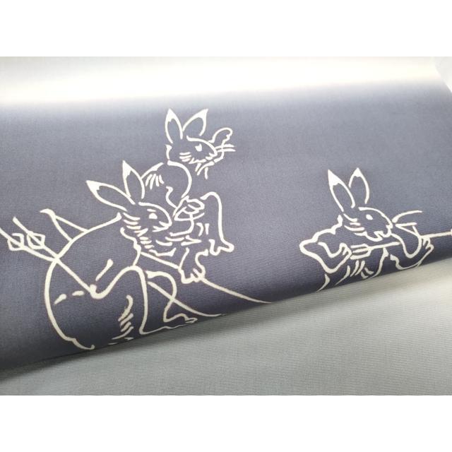 平和屋着物●塩瀬　九寸名古屋帯　鳥獣戯画　正絹　逸品　CABD0567hy 平和屋着物○塩瀬 九寸名古屋帯 鳥獣戯画 正絹 逸品 CABD0567hy : 平和