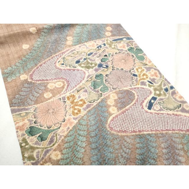 平和屋着物●九寸開き名古屋帯　作家物　紬地　絞り　辻が花　金通し地　正絹　逸品　CABD0685hy 平和屋着物○九寸開き名古屋帯 作家物 紬地 絞り 辻が花 金通し地 正絹