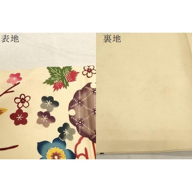 平和屋着物○全通柄九寸名古屋帯 本場琉球紅型 雪輪草花文 正絹 逸品