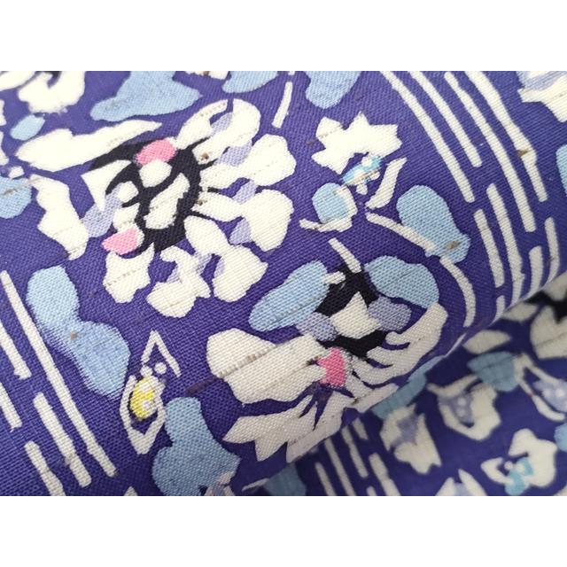 平和屋着物●極上　九寸開き名古屋帯　紬地　犬　逸品　CZAA4959s6 平和屋着物○九寸名古屋帯 ぜんまい紬 型染め 枝花文 正絹 逸品