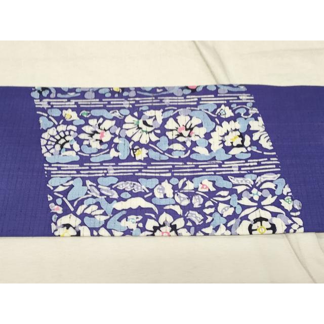 平和屋着物○九寸名古屋帯 ぜんまい紬 型染め 更紗花間道 正絹 逸品 未