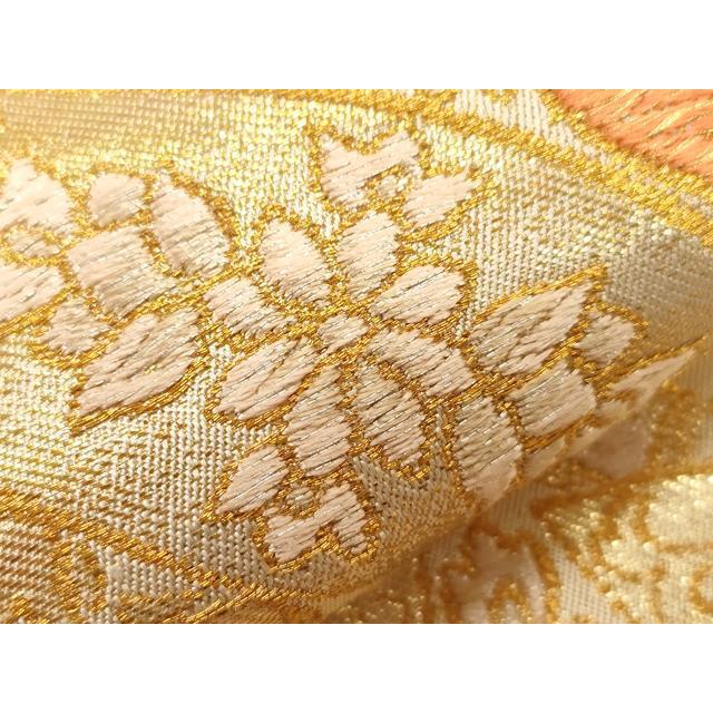 平和屋着物●西陣　川島織物　六通柄　本袋帯　草花丸文　金糸　正絹　逸品　CABD4399dy_4