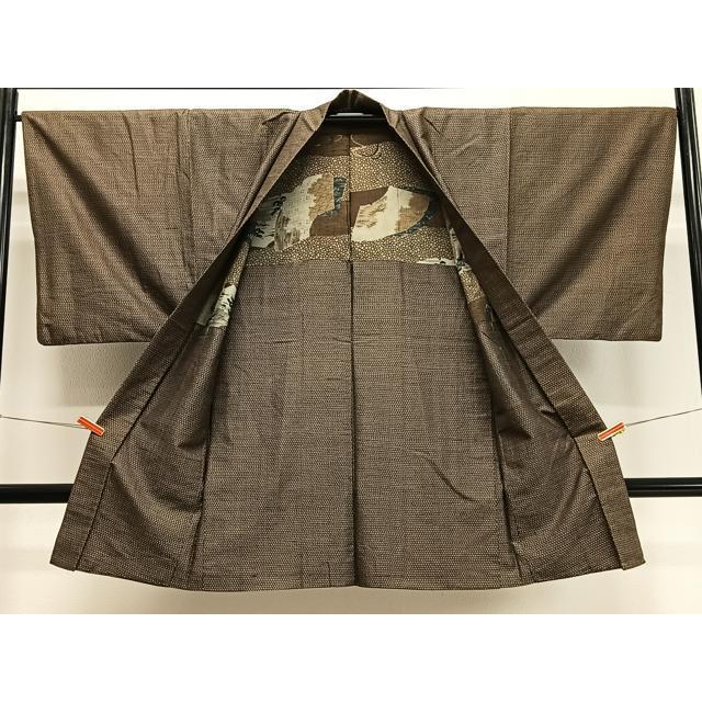 平和屋着物∞男性 長羽織 本場大島紬 80亀甲 総詰め 正絹 逸品 CABD4575ua