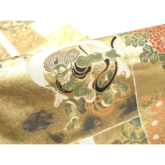 平和屋着物○六通柄袋帯 風神雷神 金糸 正絹 逸品 CABD5660hy : 平和屋 
