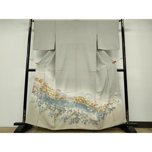 平和屋着物○本加賀友禅作家 茶谷孝志 色留袖 渡橋草花文 暈し染め 