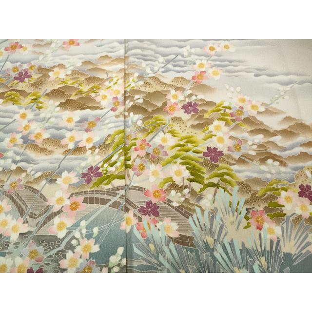 平和屋着物●訪問着　友禅　草花文　暈し染め　正絹　逸品　CABC9706vp 平和屋着物○訪問着 友禅 枝花文 暈し染め 正絹 逸品 CABD9297ghの通販