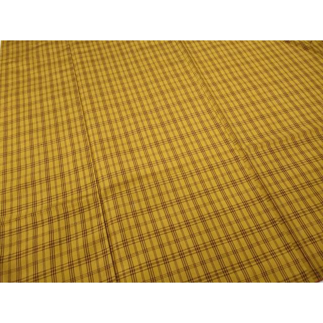 平和屋着物●本場黄八丈　平織　紬　格子柄　正絹　逸品　CABD7303ut_3
