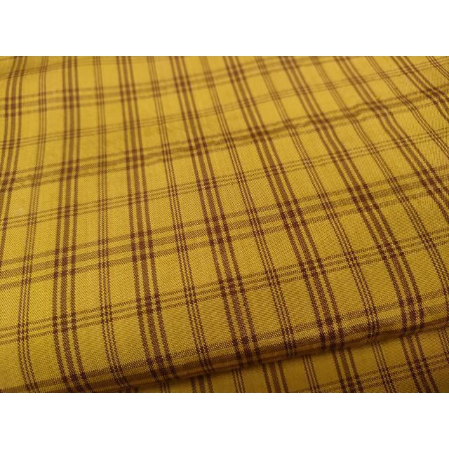 平和屋着物●本場黄八丈　平織　紬　格子柄　正絹　逸品　CABD7303ut_5