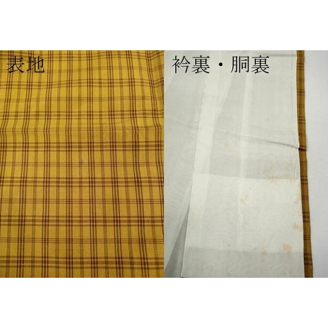 平和屋着物●本場黄八丈　平織　紬　格子柄　正絹　逸品　CABD7303ut_6