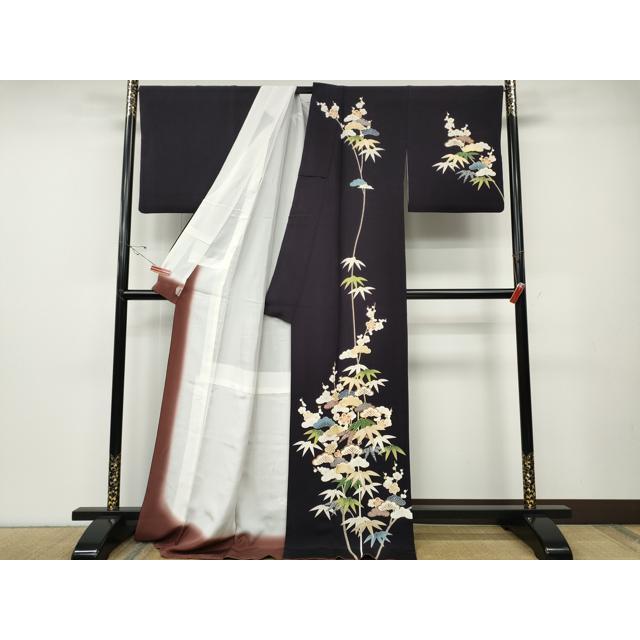 平和屋着物●創業460年・千總　訪問着　駒刺繍　松竹梅　金彩　ロング丈　正絹　逸品　CABD7382ut_1