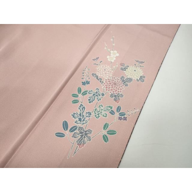 平和屋着物●訪問着　流水草花文　たたき染め　金銀彩　正絹　逸品　CABD7508ut