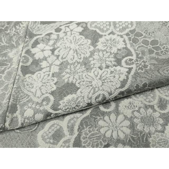 平和屋着物●山岡古都・古都染人　染織美術品　薬墨染　天目織　お召　雪輪飛鶴花文　正絹　逸品　未使用　CABD7521ut_4