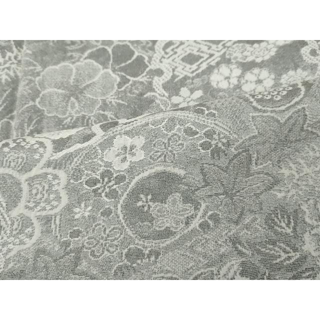 平和屋着物●山岡古都・古都染人　染織美術品　薬墨染　天目織　お召　雪輪飛鶴花文　正絹　逸品　未使用　CABD7521ut_5