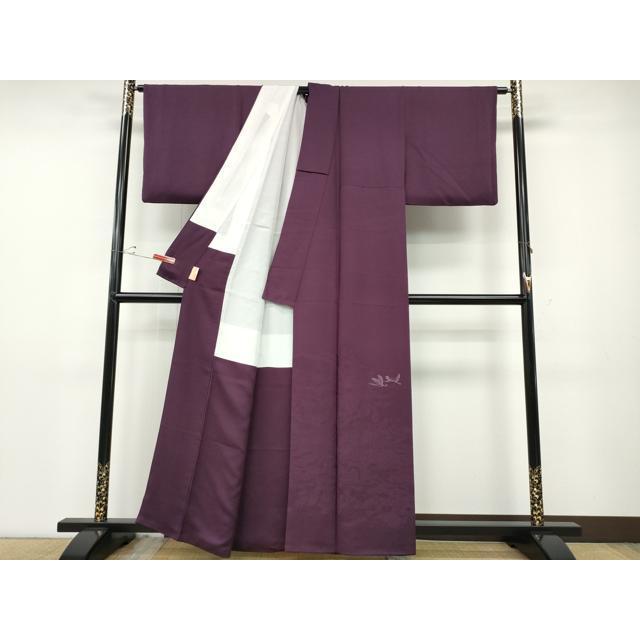 平和屋着物○本加賀友禅作家 押田正義 色留袖 風景飛鶴御所車草花文 蒲 