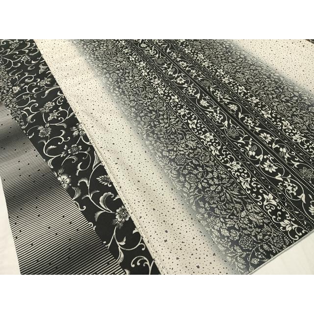 平和屋着物●本場染大島紬　更紗唐草間道　ロング丈　正絹　逸品　CABD8076vp_3