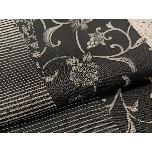 平和屋着物●本場染大島紬　更紗唐草間道　ロング丈　正絹　逸品　CABD8076vp_4