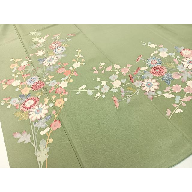 平和屋着物●本加賀友禅作家　押田正義　訪問着　枝花文　正絹　逸品　CABD8201vp_2