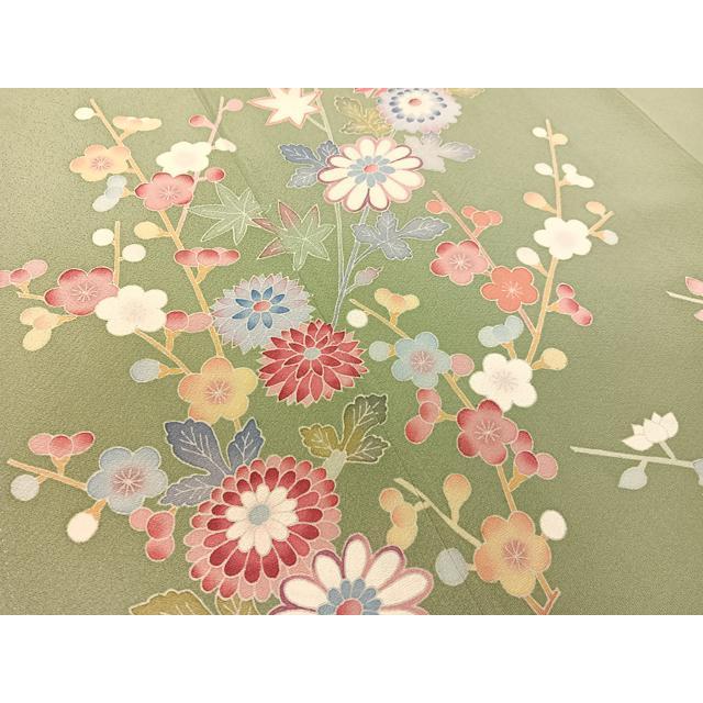 平和屋着物●本加賀友禅作家　押田正義　訪問着　枝花文　正絹　逸品　CABD8201vp_4