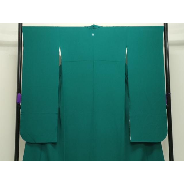平和屋着物●豪華振袖　色無地　萌葱色　正絹　逸品　CABD8881gh