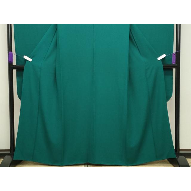 平和屋着物●豪華振袖　色無地　萌葱色　正絹　逸品　CABD8881gh
