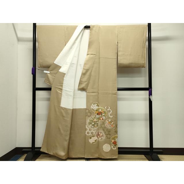平和屋着物●豪華色留袖　駒刺繍　雪輪重ね花車飛鶴文　暈し染め　金彩　正絹　逸品　CABD8928gh