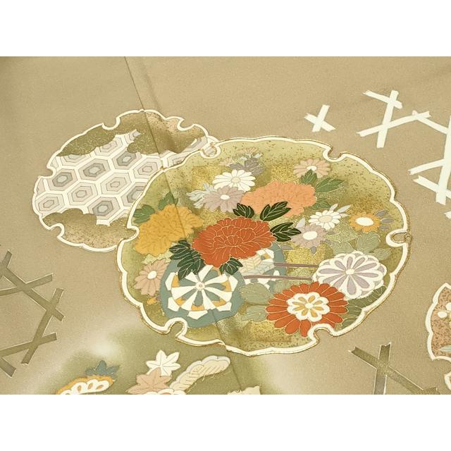 平和屋着物●豪華色留袖　駒刺繍　雪輪重ね花車飛鶴文　暈し染め　金彩　正絹　逸品　CABD8928gh