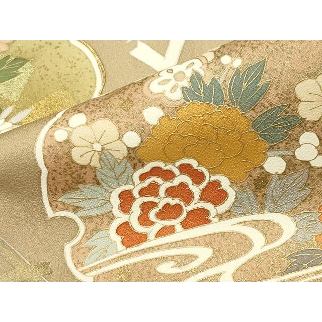 平和屋着物●豪華色留袖　駒刺繍　雪輪重ね花車飛鶴文　暈し染め　金彩　正絹　逸品　CABD8928gh