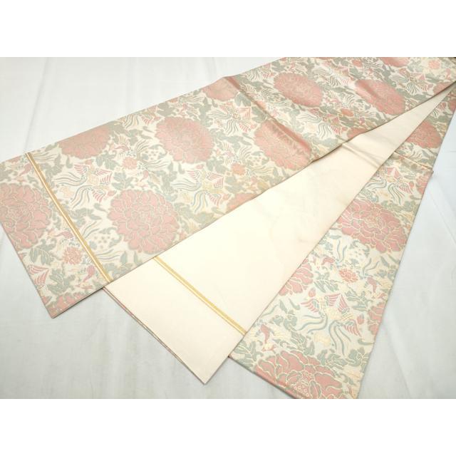 平和屋着物○織物一筋名門 織悦 全通柄 本袋帯 花鳥文 金糸 正絹 逸品 