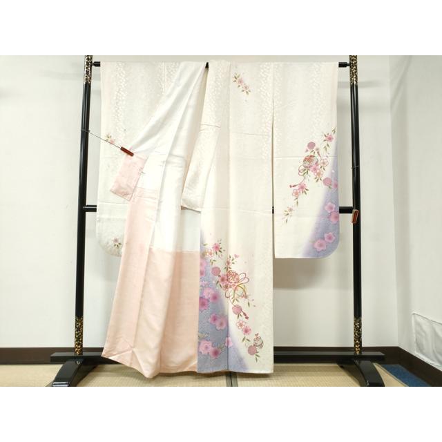 平和屋着物●豪華振袖　毬舞桜文　ラメ糸　暈し染め　金彩　正絹　逸品　CABE2360yc_3