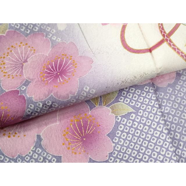 平和屋着物●豪華振袖　毬舞桜文　ラメ糸　暈し染め　金彩　正絹　逸品　CABE2360yc_7
