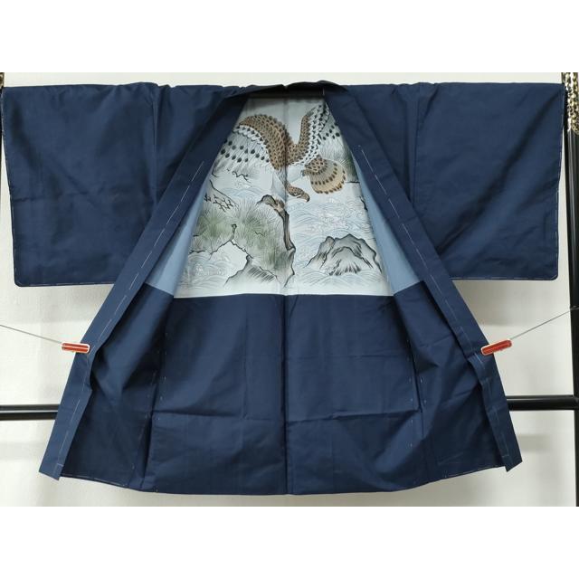 平和屋着物○男性 紬 アンサンブル 長襦袢（無双仕立て）セット 120